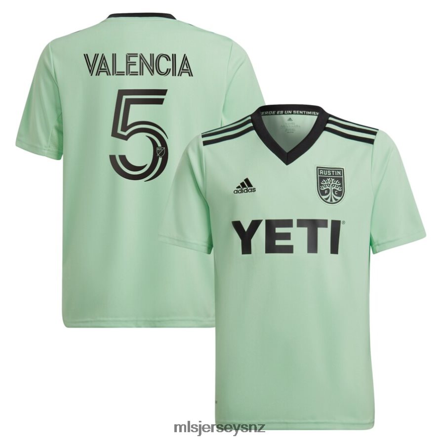MLS Jerseys JerseyKids Austin FC Jhojan Valencia Adidas Mint 2022 The Sentimiento Kit Replica Player Jersey VRX6RJ1455