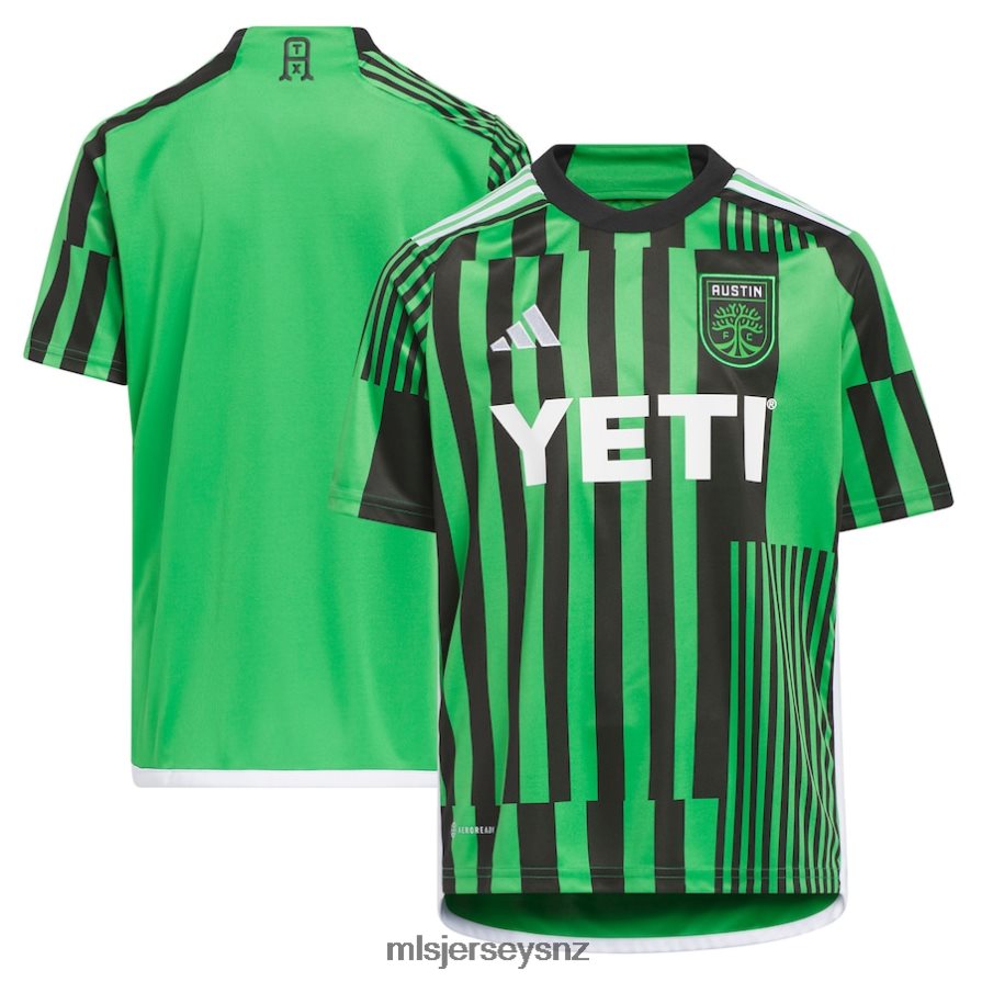 MLS Jerseys JerseyKids Austin FC Adidas Green 2023 Las Voces Kit Replica Jersey VRX6RJ37