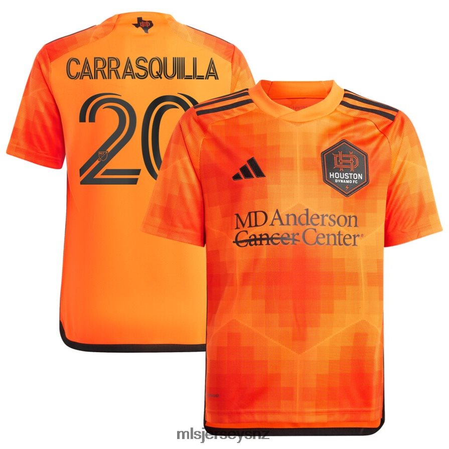 MLS Jerseys JerseyKids Houston Dynamo FC Adalberto Carrasquilla Adidas Orange 2023 El Sol Replica Jersey VRX6RJ1041