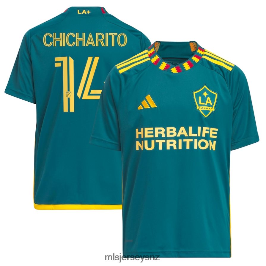 MLS Jerseys JerseyKids LA Galaxy Chicharito Adidas Green 2023 LA Kit Replica Player Jersey VRX6RJ273