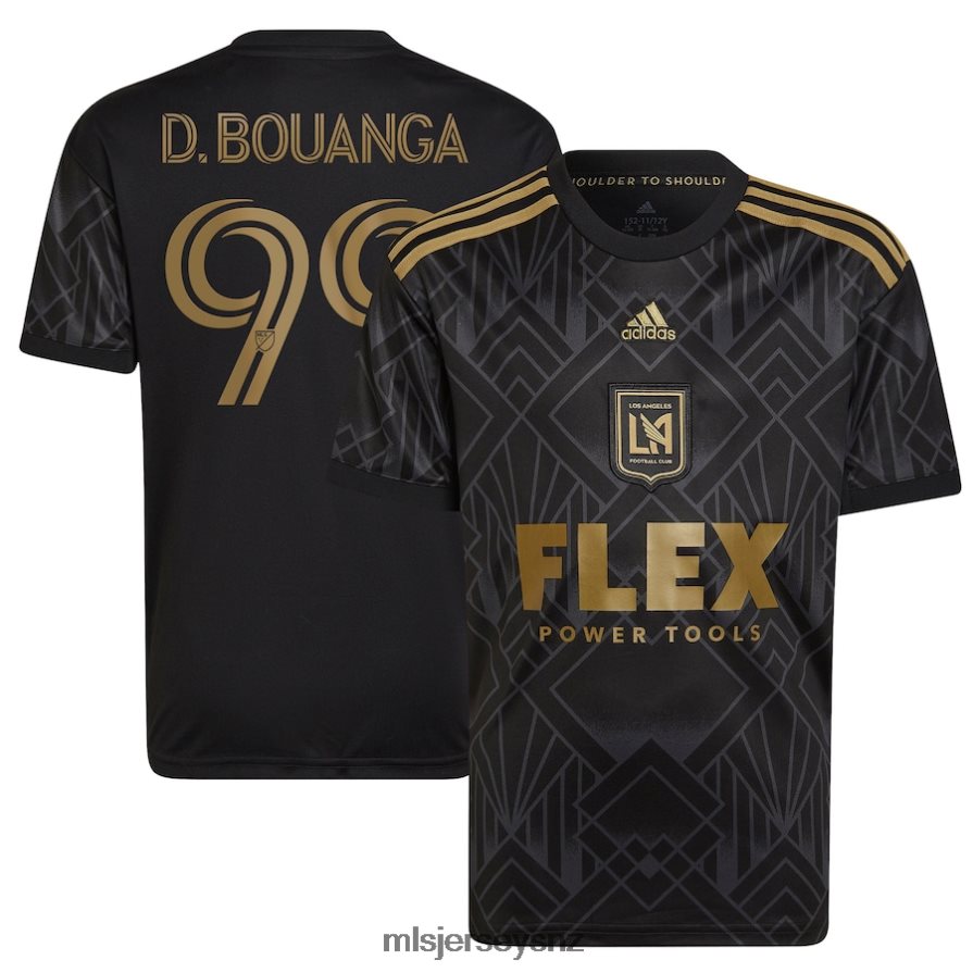 MLS Jerseys JerseyKids LAFC Denis Bouanga Adidas Black 2023 Five Year Anniversary Kit Replica Jersey VRX6RJ930