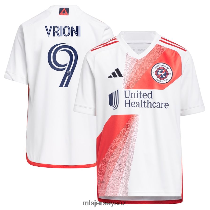 MLS Jerseys JerseyKids New England Revolution Giacomo Vrioni Adidas White 2023 Defiance Replica Jersey VRX6RJ1131