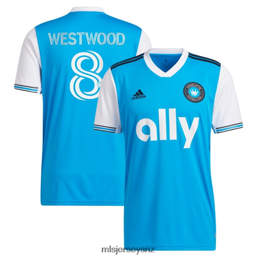 MLS Jerseys JerseyMen Charlotte FC Ashley Westwood Adidas Blue 2023 Newly Minted Replica Player Jersey VRX6RJ834