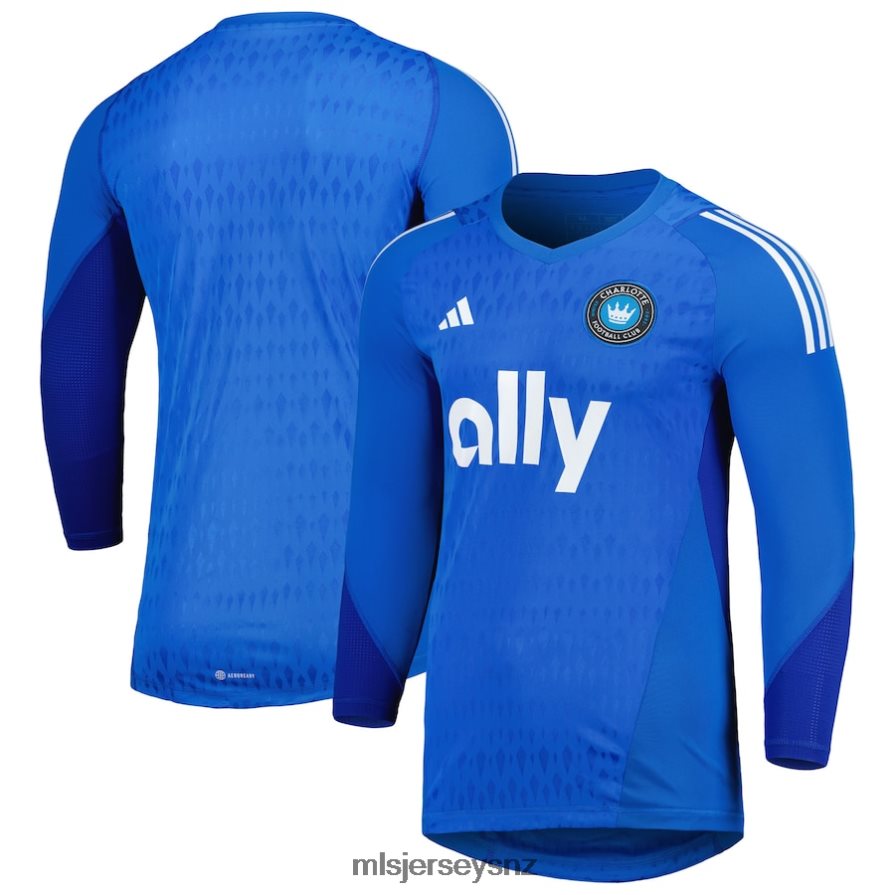 MLS Jerseys JerseyMen Charlotte FC Adidas Blue 2023 Goalkeeper Long Sleeve Replica Jersey VRX6RJ567