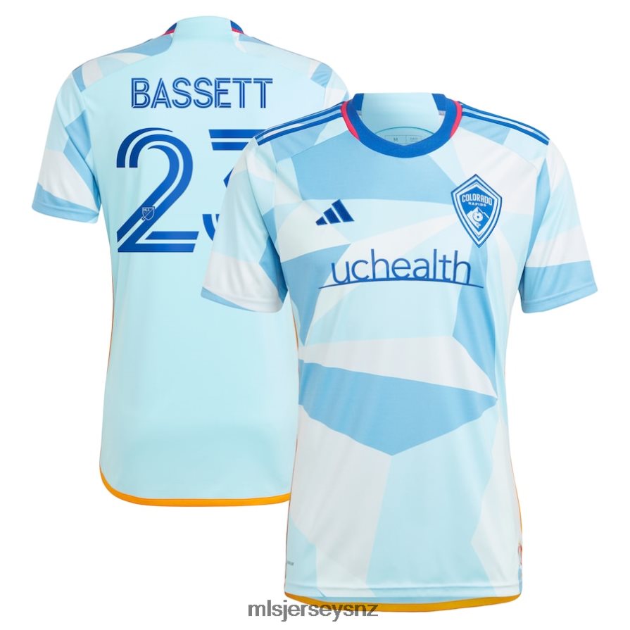 MLS Jerseys JerseyMen Colorado Rapids Cole Bassett Adidas Light Blue 2023 New Day Kit Replica Jersey VRX6RJ832