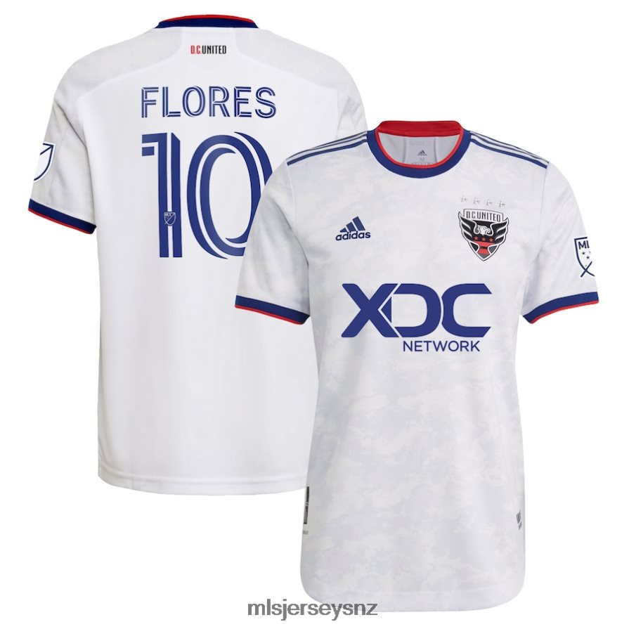 MLS Jerseys JerseyMen D.C. United Edison Flores Adidas White 2022 The Marble Authentic Player Jersey VRX6RJ752