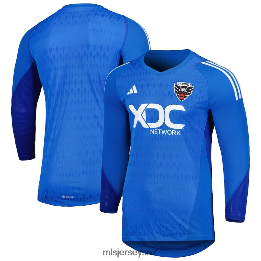 MLS Jerseys JerseyMen D.C. United Adidas Blue 2023 Goalkeeper Long Sleeve Replica Jersey VRX6RJ259