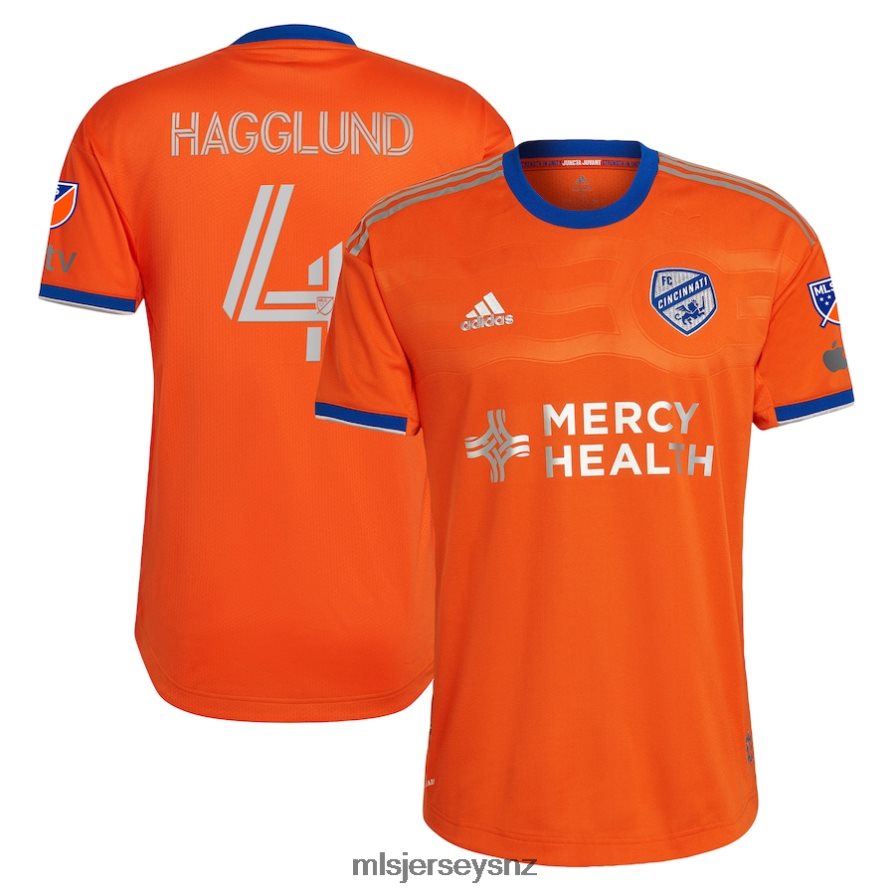 MLS Jerseys JerseyMen FC Cincinnati Nick Hagglund Adidas Orange 2023 Juncta Juvant Kit Authentic Player Jersey VRX6RJ495