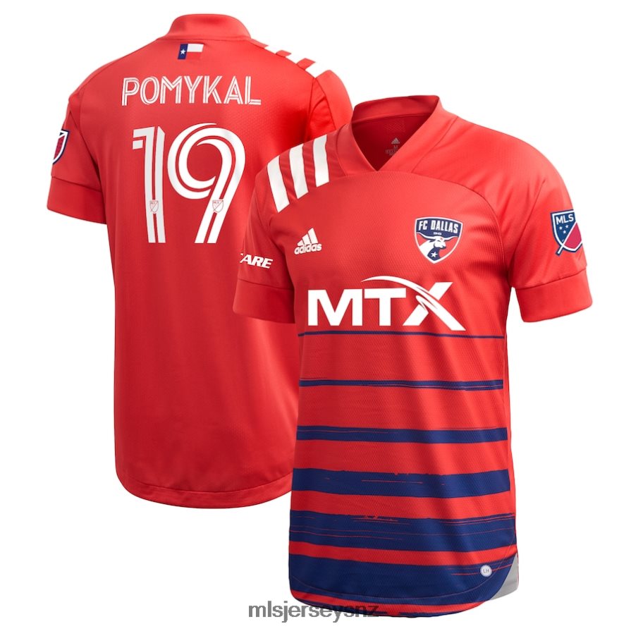 MLS Jerseys JerseyMen FC Dallas Paxton Pomykal Adidas Red 2021 Primary Authentic Player Jersey VRX6RJ1235