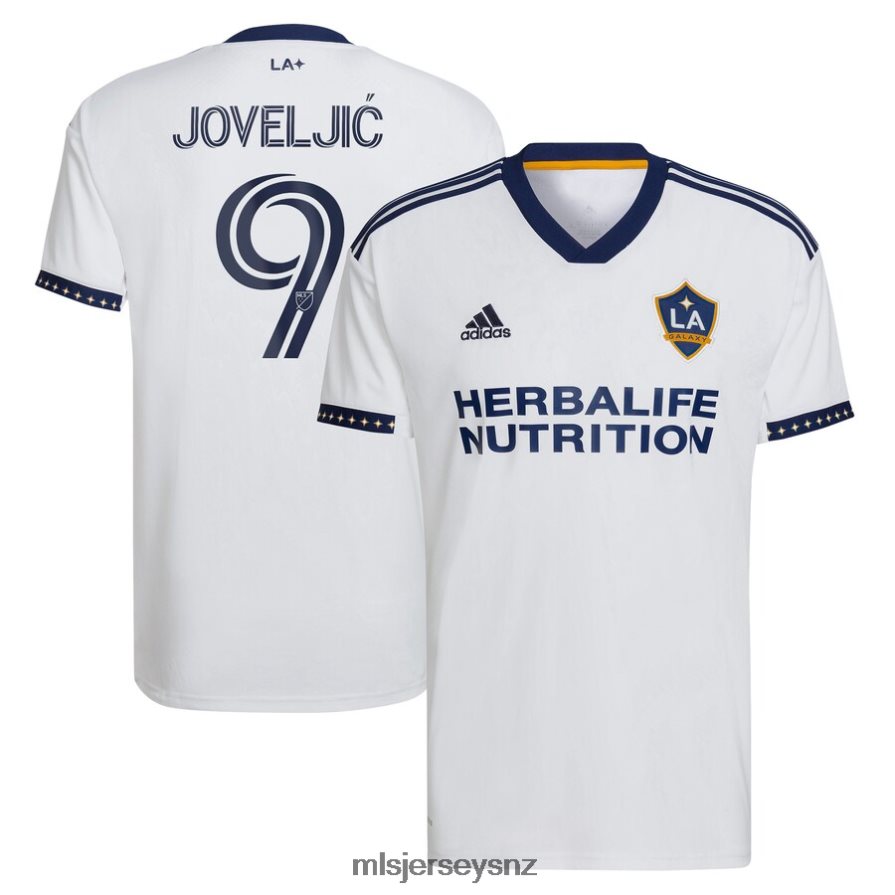 MLS Jerseys JerseyMen LA Galaxy Dejan Joveljic Adidas White 2023 City of Dreams Kit Replica Jersey VRX6RJ808