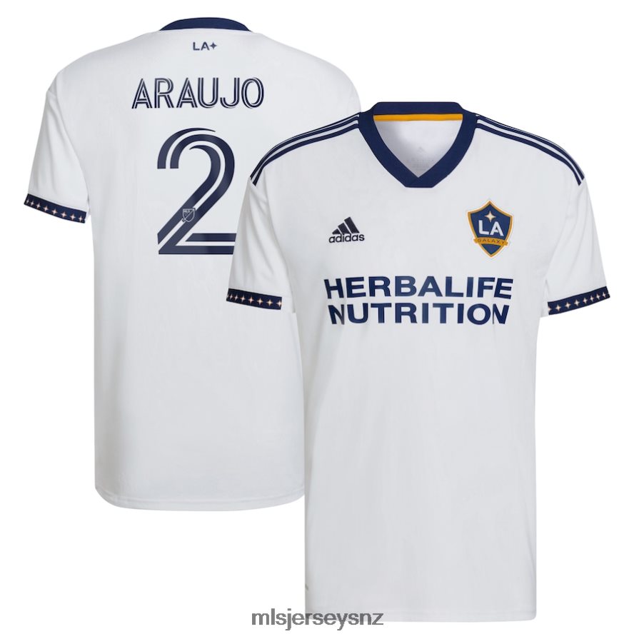 MLS Jerseys JerseyMen LA Galaxy Julian Araujo Adidas White 2022 City of Dreams Kit Replica Player Jersey VRX6RJ1222