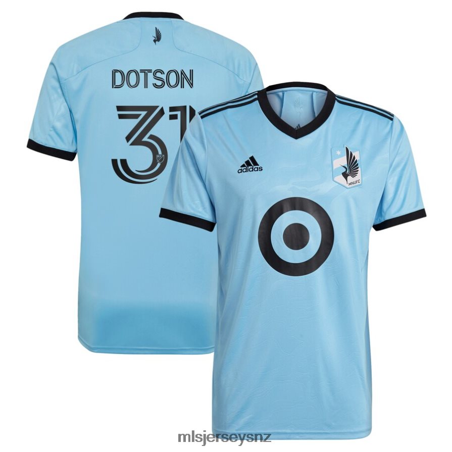 MLS Jerseys JerseyMen Minnesota United FC Hassani Dotson Adidas Light Blue 2021 The River Kit Replica Jersey VRX6RJ972