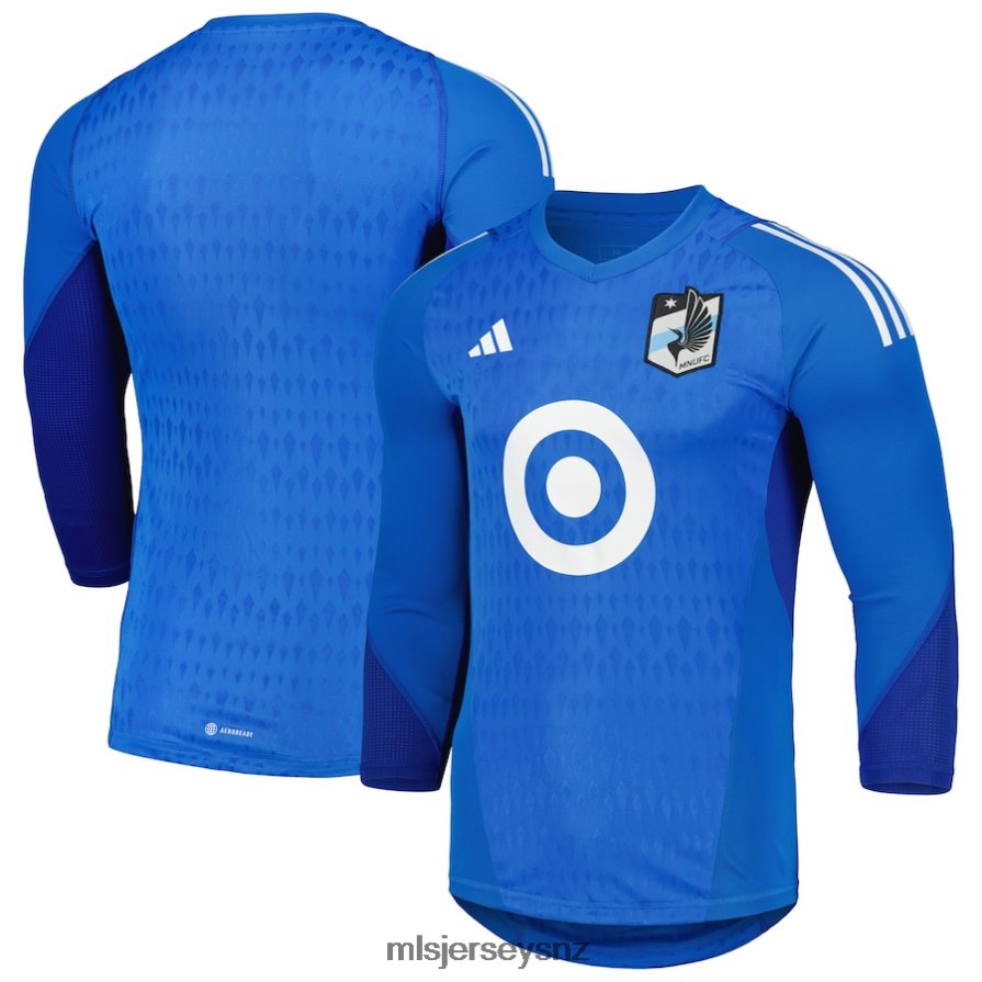 MLS Jerseys JerseyMen Minnesota United FC Adidas Blue 2023 Goalkeeper Long Sleeve Replica Jersey VRX6RJ352