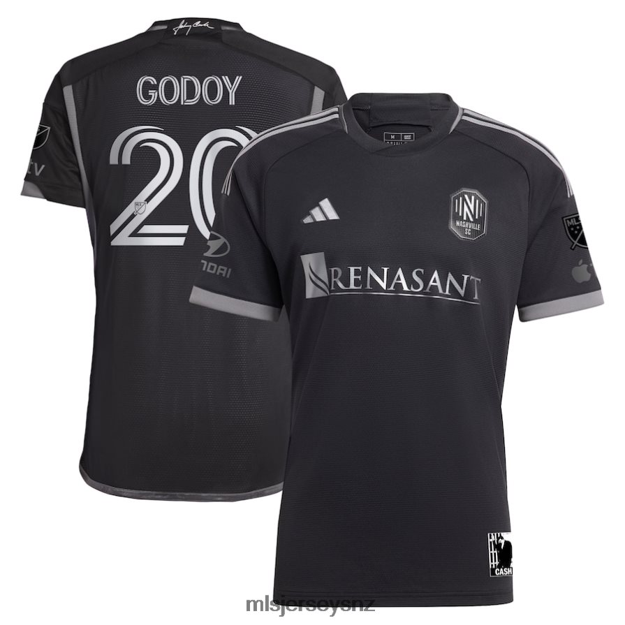 MLS Jerseys JerseyMen Nashville SC Anibal Godoy Adidas Black 2023 Man In Black Kit Authentic Player Jersey VRX6RJ1398