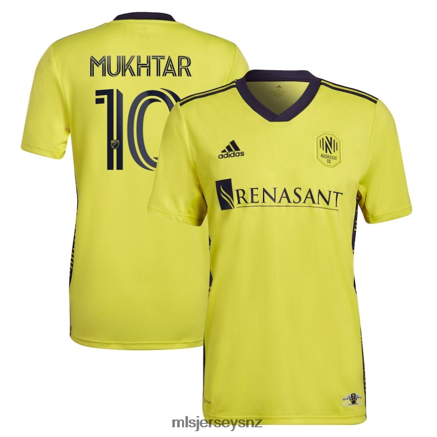 MLS Jerseys JerseyMen Nashville SC Hany Mukhtar Adidas Yellow 2022 The Homecoming Kit Replica Player Jersey VRX6RJ486