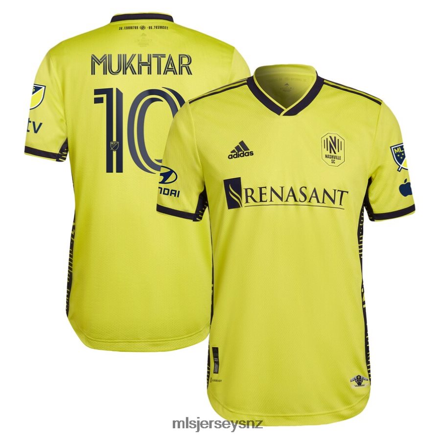 MLS Jerseys JerseyMen Nashville SC Hany Mukhtar Adidas Yellow 2023 The Homecoming Kit Authentic Player Jersey VRX6RJ450