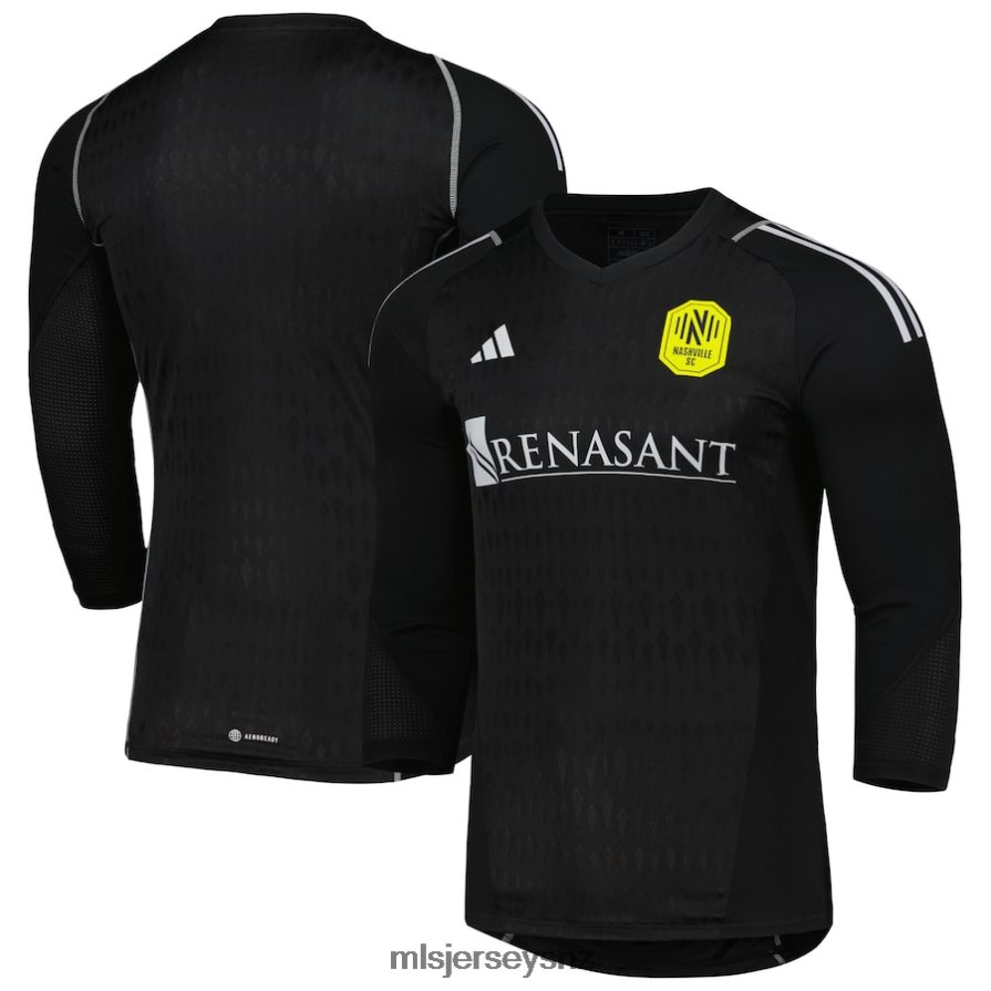 MLS Jerseys JerseyMen Nashville SC Adidas Black 2023 Goalkeeper Long Sleeve Replica Jersey VRX6RJ396