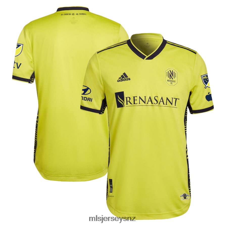 MLS Jerseys JerseyMen Nashville SC Adidas Yellow 2023 The Homecoming Kit Authentic Jersey VRX6RJ99