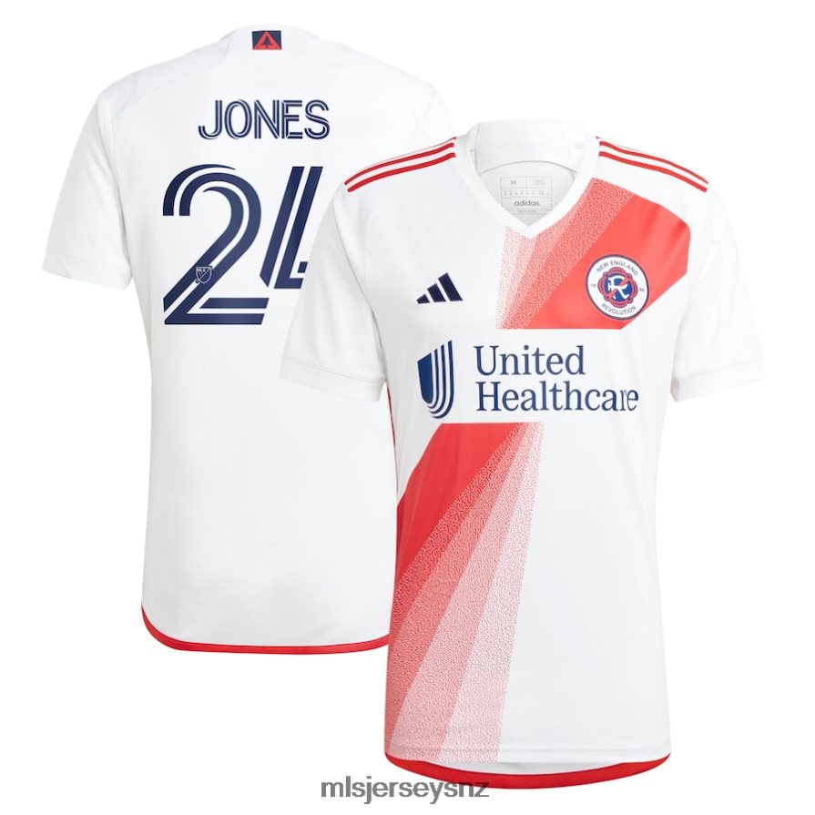 MLS Jerseys JerseyMen New England Revolution DeJuan Jones Adidas White 2023 Defiance Replica Jersey VRX6RJ934