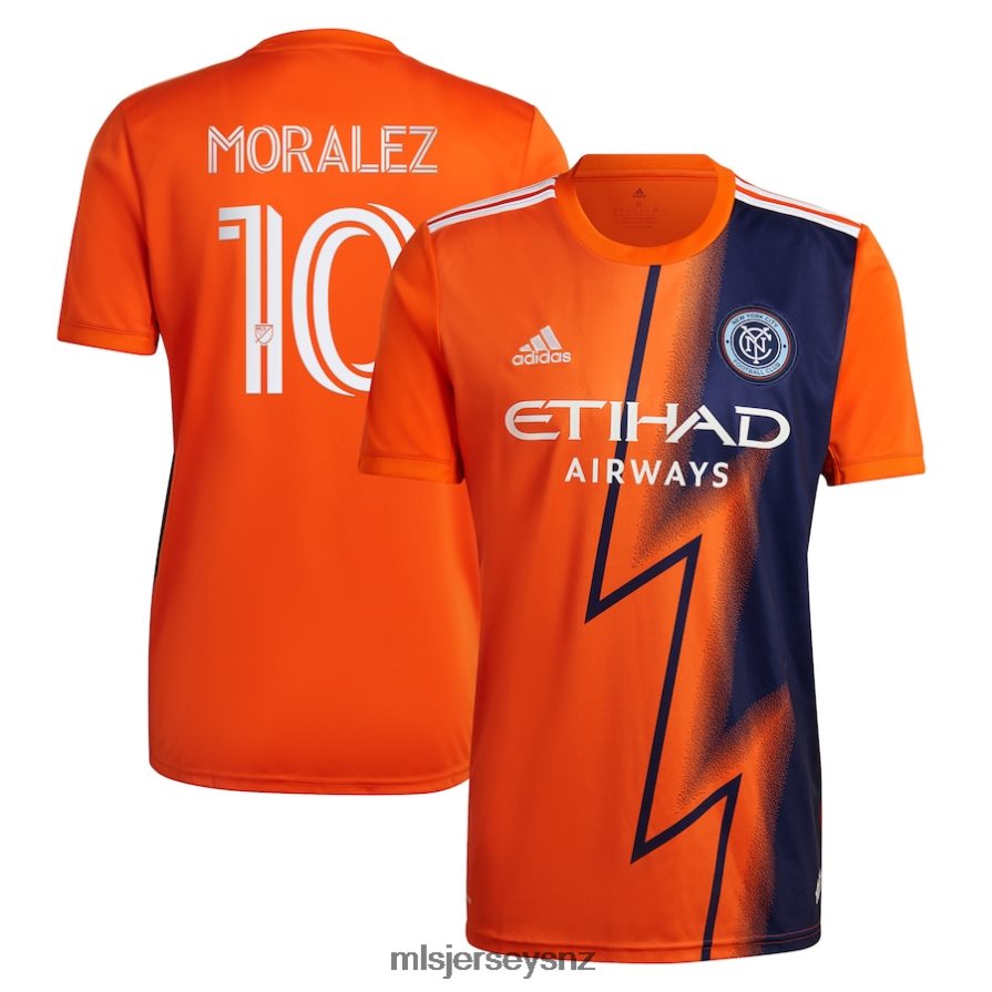 MLS Jerseys JerseyMen New York City FC Maximiliano Moralez Adidas Orange 2022 The Volt Kit Replica Player Jersey VRX6RJ1088