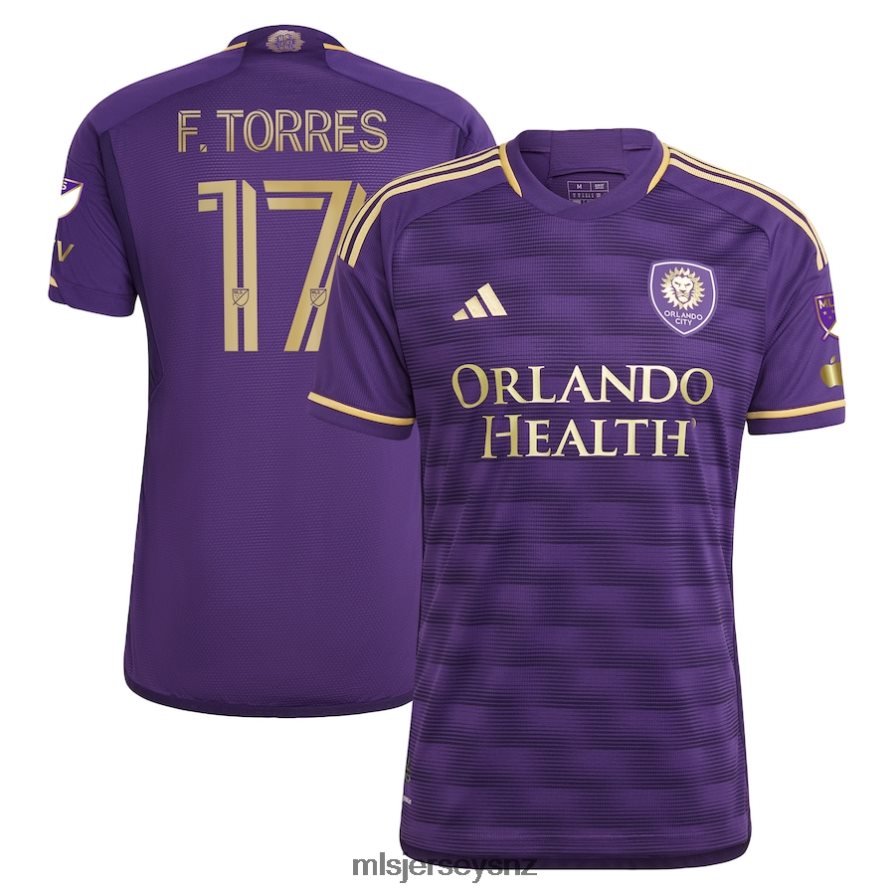 MLS Jerseys JerseyMen Orlando City SC Facundo Torres Adidas Purple 2023 The Wall Kit Authentic Player Jersey VRX6RJ1325
