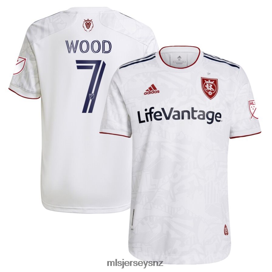 MLS Jerseys JerseyMen Real Salt Lake Bobby Wood Adidas White 2021 The Supporter's Secondary Kit Authentic Player Jersey VRX6RJ1381