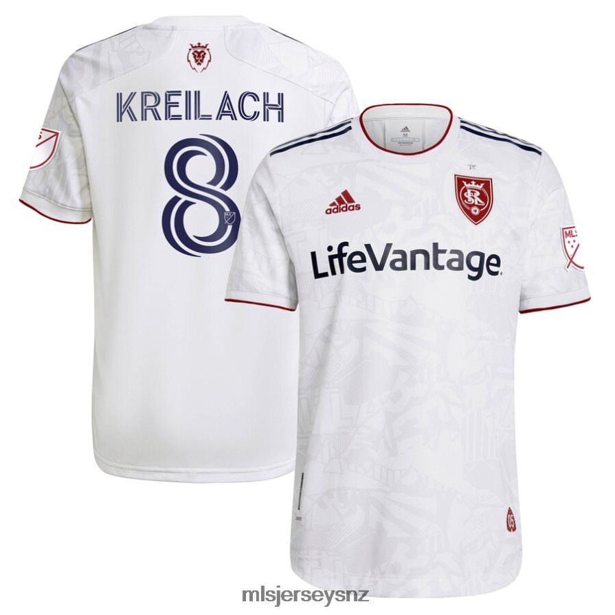 MLS Jerseys JerseyMen Real Salt Lake Damir Kreilach Adidas White 2021 The Supporter's Secondary Kit Authentic Player Jersey VRX6RJ1496