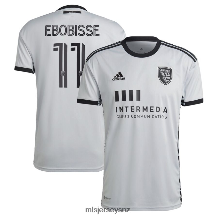 MLS Jerseys JerseyMen San Jose Earthquakes Jeremy Ebobisse Adidas Gray 2022 The Creator Kit Replica Player Jersey VRX6RJ1518