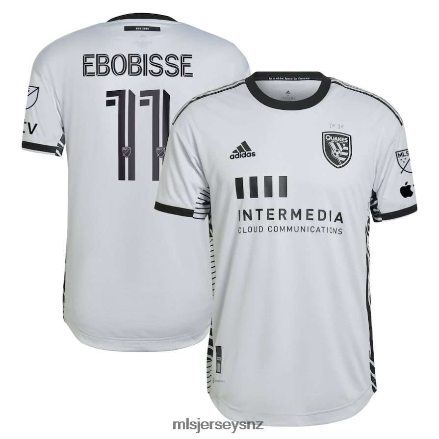 MLS Jerseys JerseyMen San Jose Earthquakes Jeremy Ebobisse Adidas Gray 2023 The Creator Kit Authentic Player Jersey VRX6RJ1184