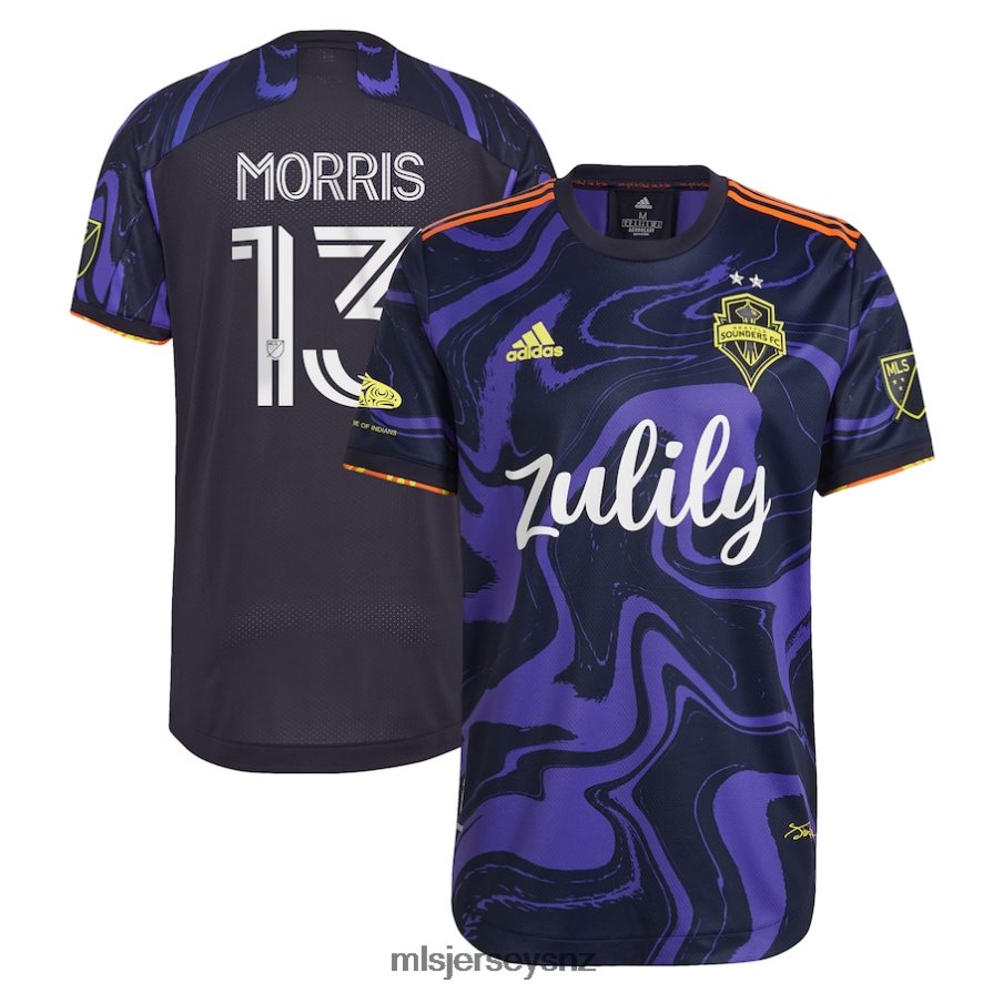 MLS Jerseys JerseyMen Seattle Sounders FC Jordan Morris Adidas Purple 2021 The Jimi Hendrix Kit Authentic Player Jersey VRX6RJ702