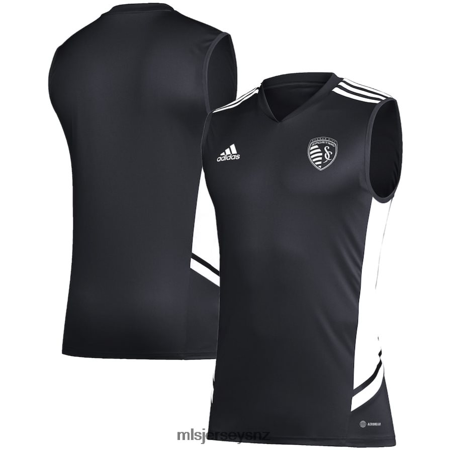 MLS Jerseys JerseyMen Sporting Kansas City Adidas Black/White Sleeveless Training Jersey VRX6RJ428