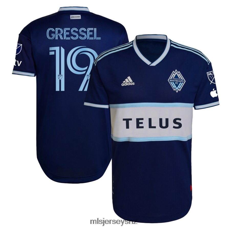 MLS Jerseys JerseyMen Vancouver Whitecaps FC Julian Gressel Adidas Blue 2023 The Hoop & This City Authentic Player Jersey VRX6RJ590