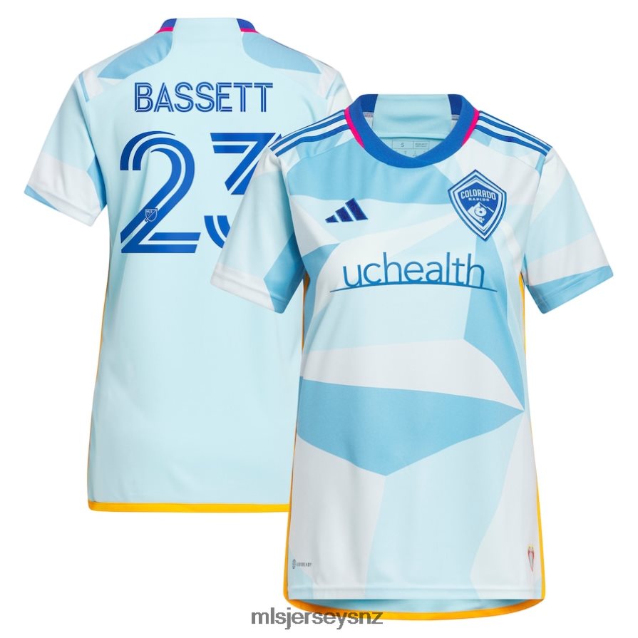 MLS Jerseys JerseyWomen Colorado Rapids Cole Bassett Adidas Light Blue 2023 New Day Kit Replica Jersey VRX6RJ1216