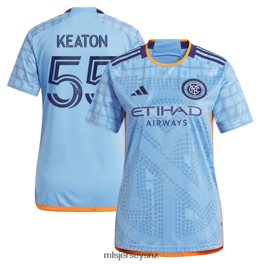 MLS Jerseys JerseyWomen New York City FC Keaton Parks Adidas Light Blue 2023 The Interboro Kit Replica Jersey VRX6RJ1187