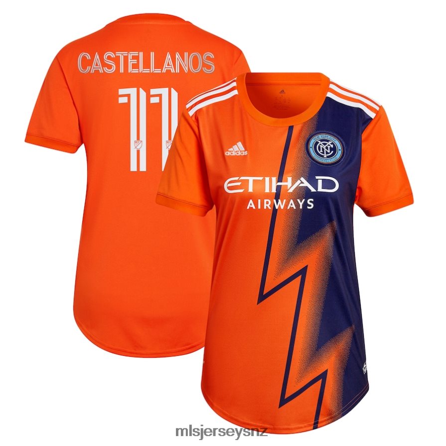MLS Jerseys JerseyWomen New York City FC Valentin Castellanos Adidas Orange 2022 The Volt Kit Replica Player Jersey VRX6RJ1227