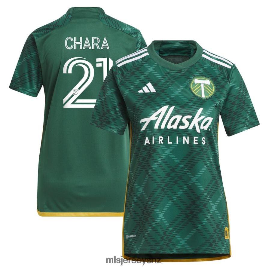MLS Jerseys JerseyWomen Portland Timbers Diego Chara Adidas Green 2023 Portland Plaid Kit Replica Jersey VRX6RJ820